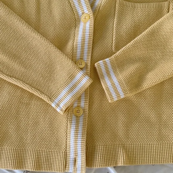 LIKE NEW ALO Tennis Club Sweater Knit CardiganWarm Butter/White is
